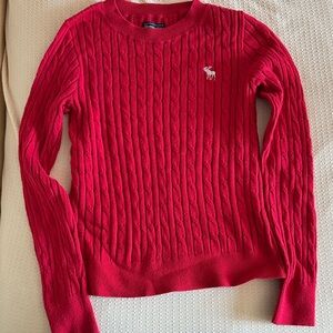 A&F Red Cable Knit Sweater